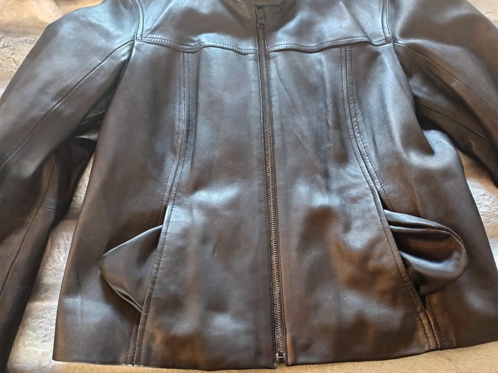 Veste courte de printemps cuir d'agneau Jamie Page Vêtements