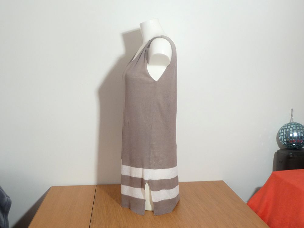 Tunique/ Tee Shirt Beige &agrave; Rayures Blanc- Autre Chose Vêtements