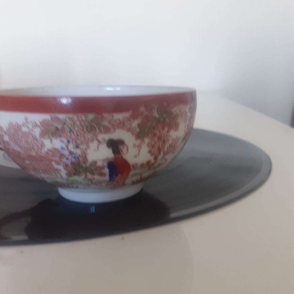 5 Ancienne Tasse et Sous Tasse en Porcelaine Fine Japonais M Cuisine