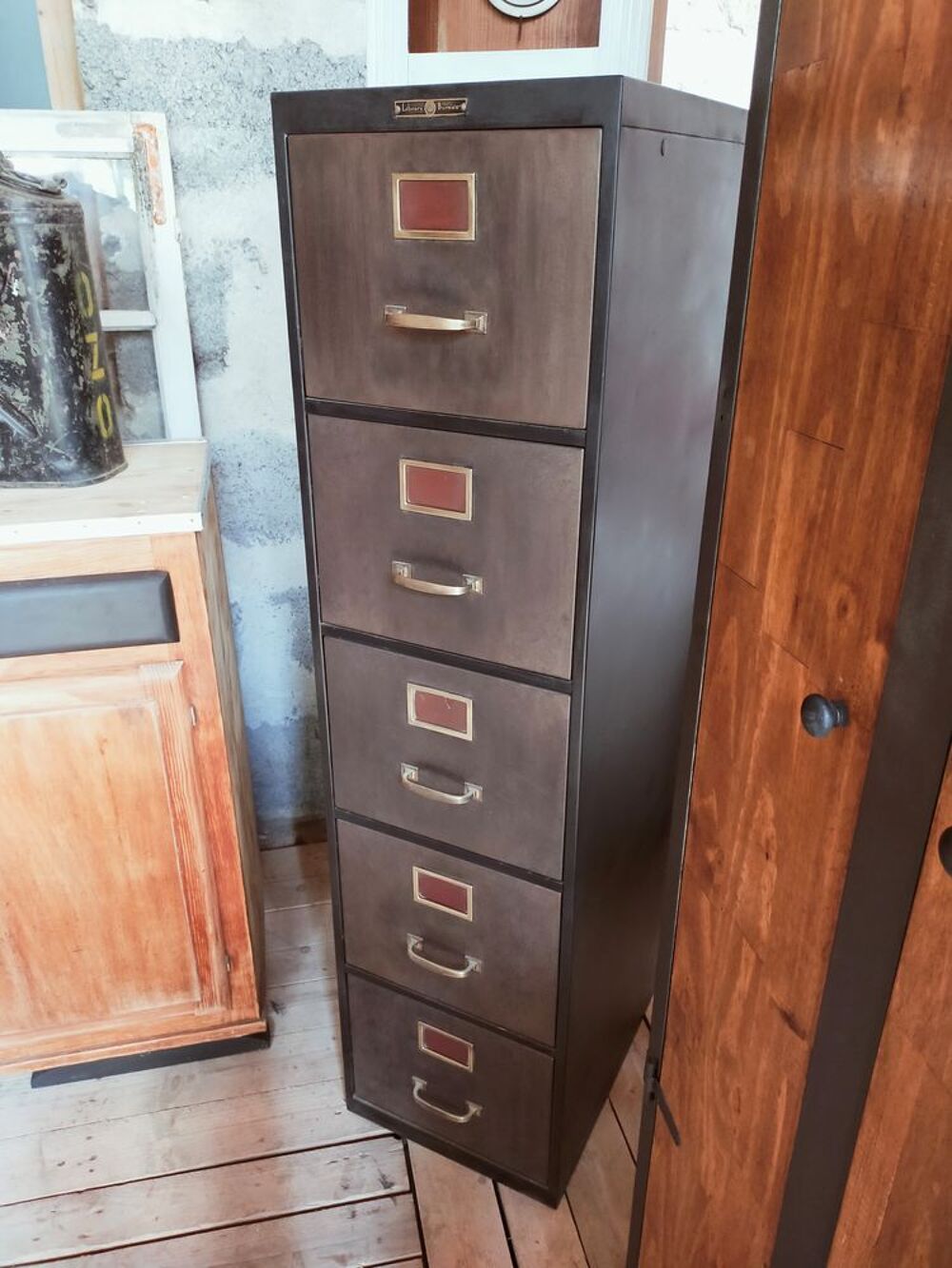Classeur de rangement, 5 tiroirs, "Library Bureau" Meubles