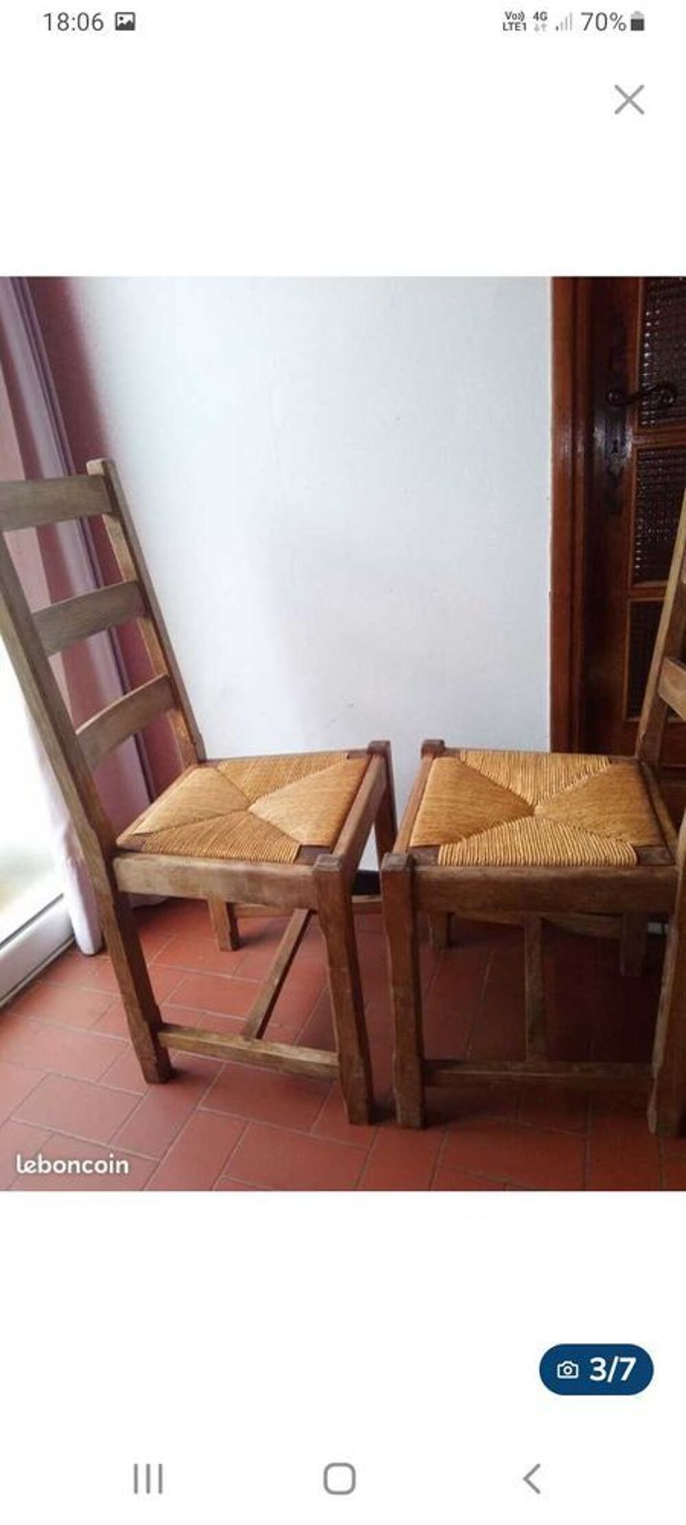 2 Chaises bois massif Meubles
