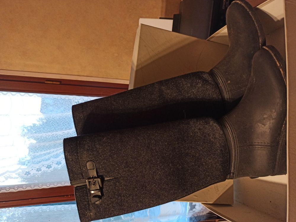 bottes hautes style cavalier caoutchouc/feutre P41 Chaussures