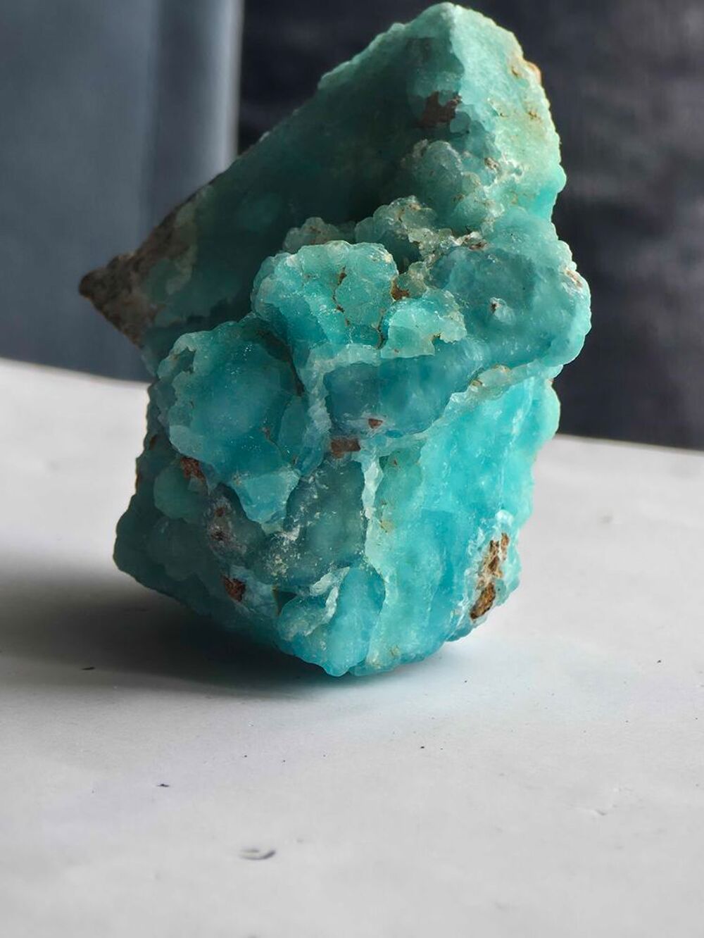 Superbe Min&eacute;ral H&eacute;mimorphite Bleue-Collection 129g 