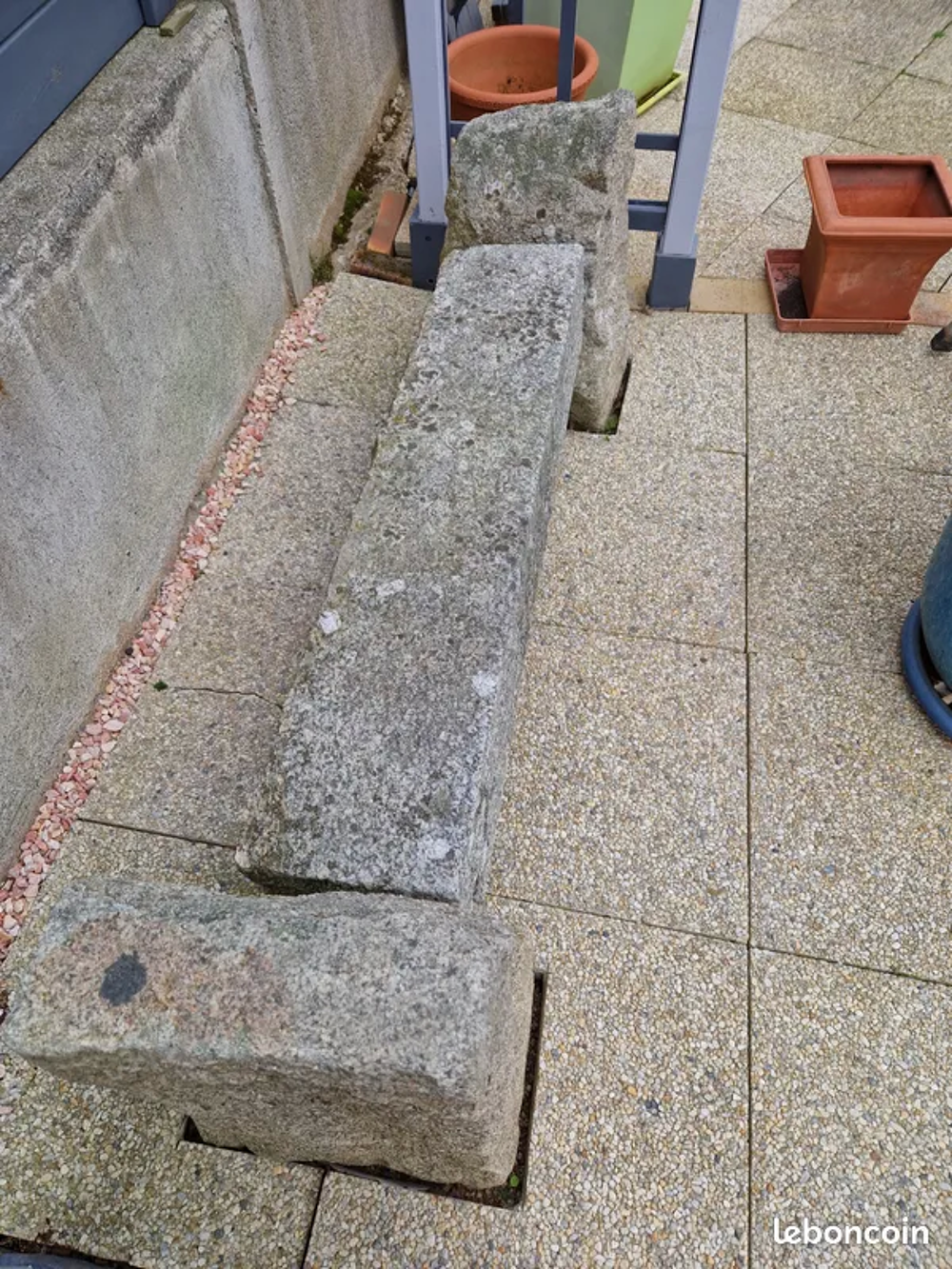 Banc en pierre granit ancien Jardin
