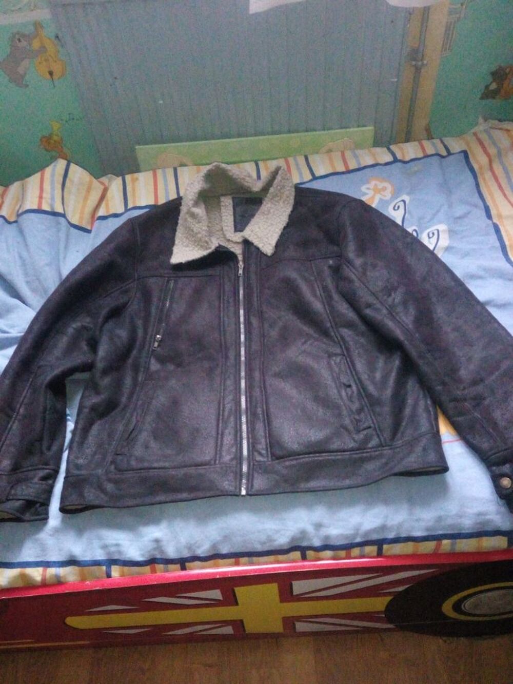 blouson en cuir homme taille XXL Vêtements