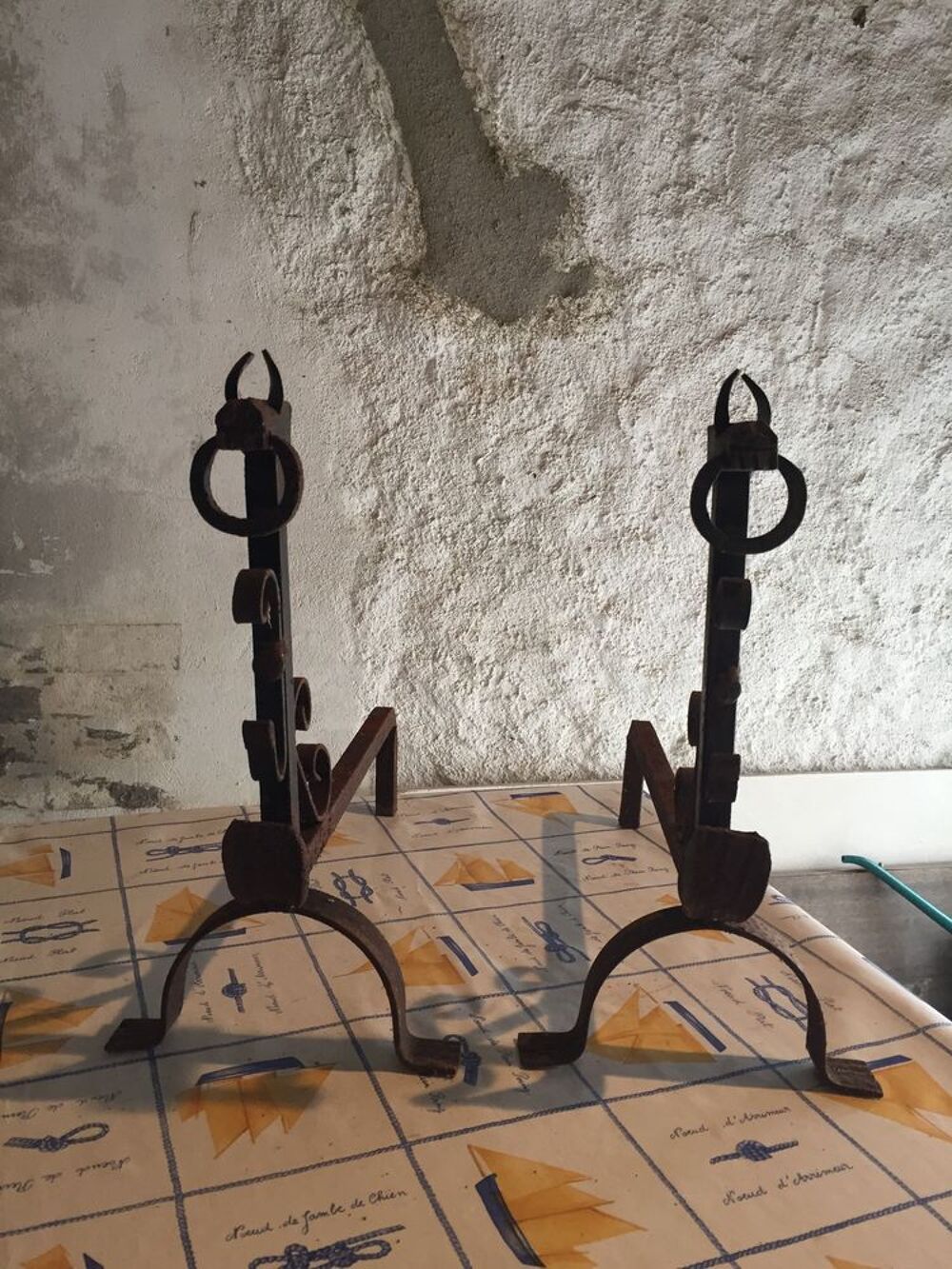 Paire de chenets de chemin&eacute;e Décoration