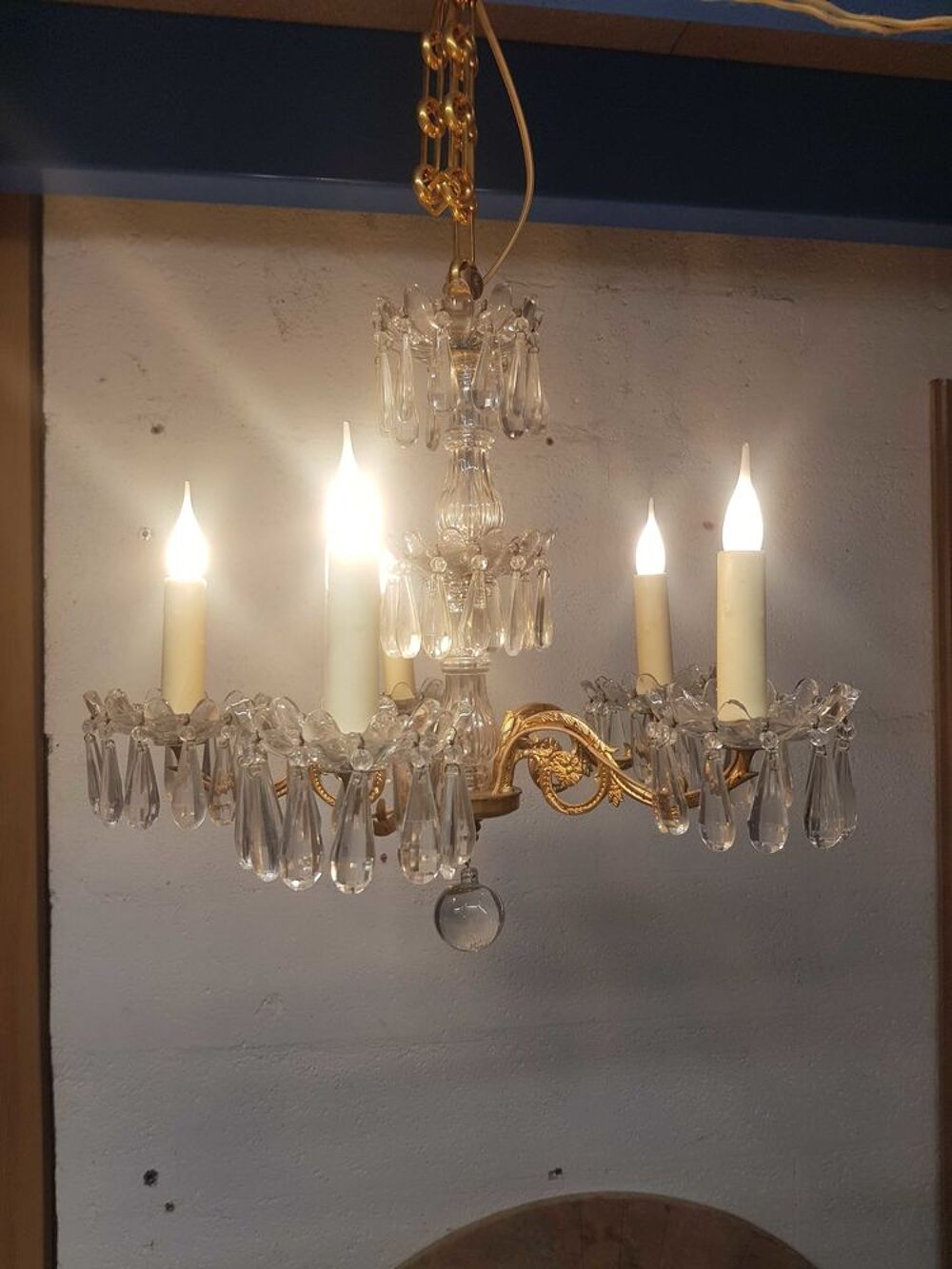 lustre &agrave; cristaux napol&eacute;on 3 D�coration