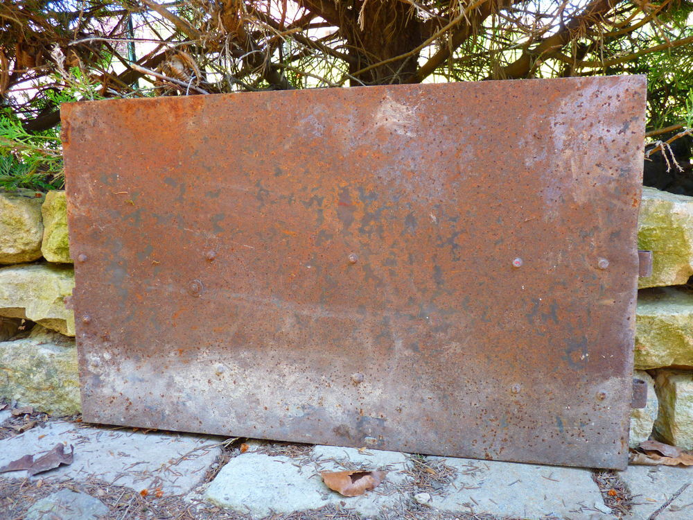 Porte ancienne en metal vieilli rectangulaire materiau vinta Bricolage