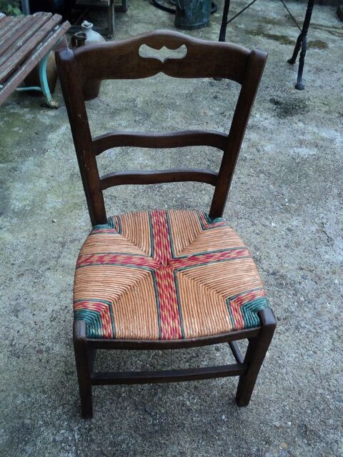 Ancienne chaise de Chemine en paille  15 Loches (37)