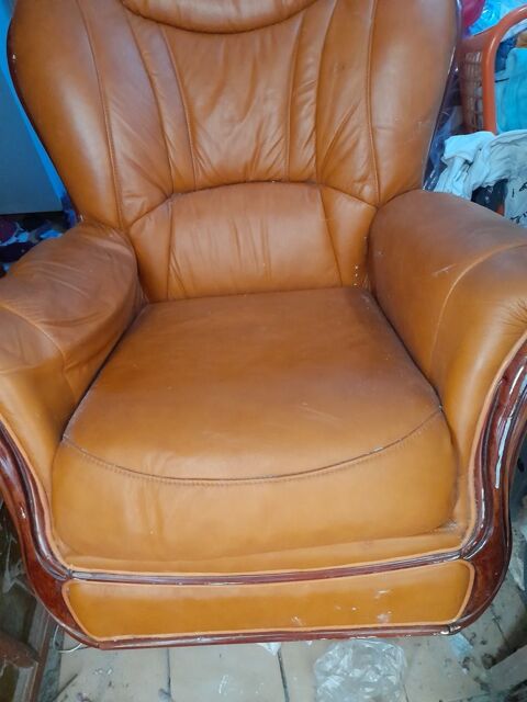 1 canape et 2 fauteuils cuir a vendrd 100 euros 100 Loix (17)