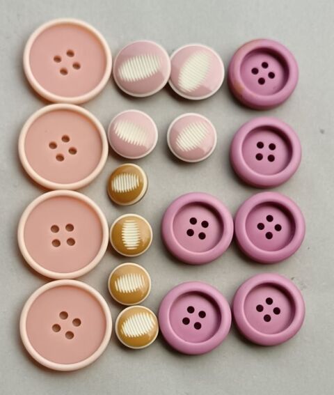 Lot de 12 Boutons Vintage Nuances de Rose  LOT N°6 8 Thonon-les-Bains (74)