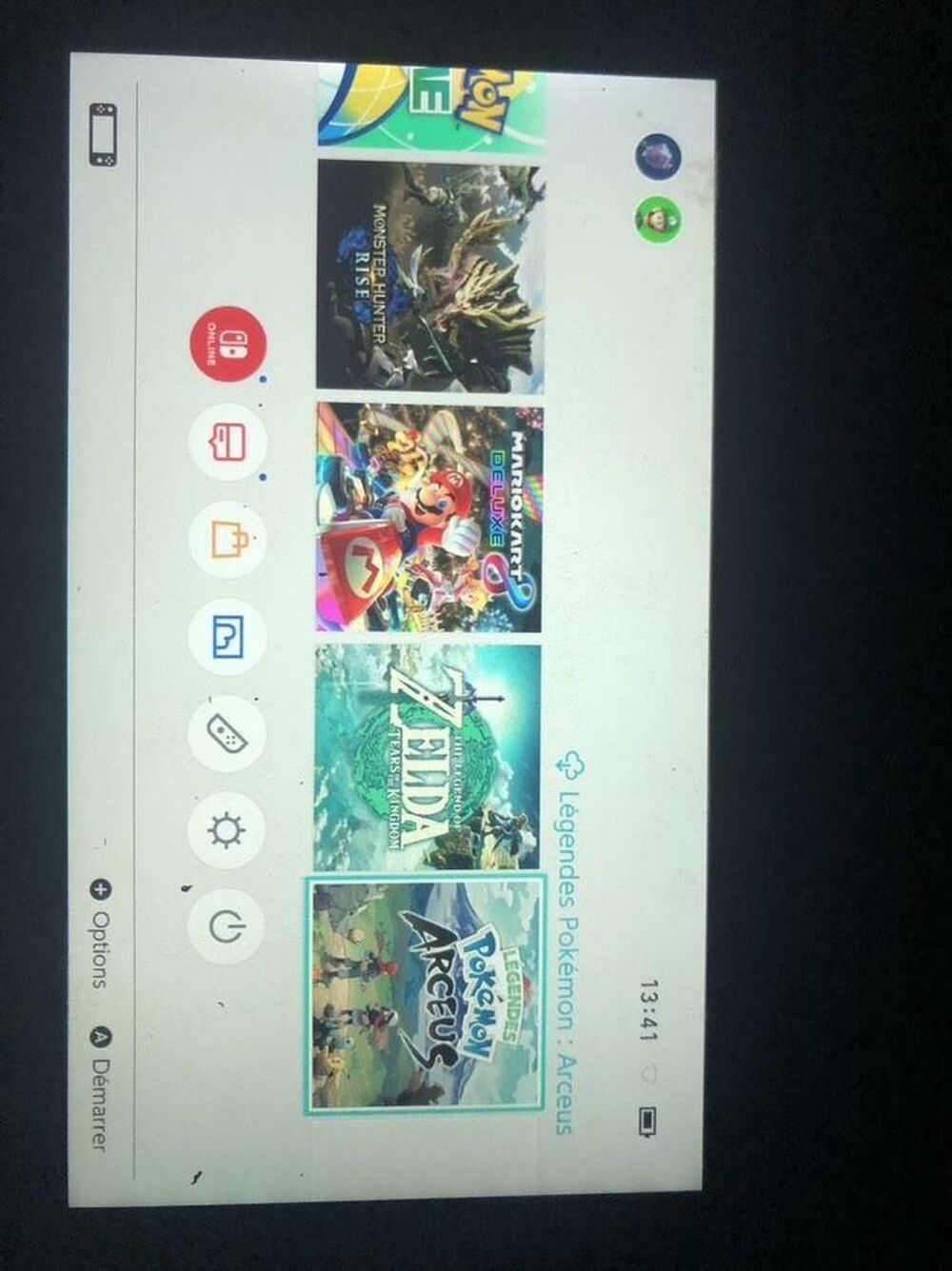 NINTENDO SWITCH V2 en mode grande avec 6 jeux int&eacute;gr&eacute; et un jeux physique Consoles et jeux vidéos