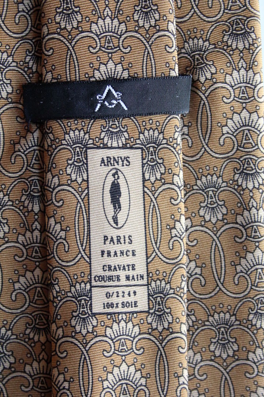 Cravate soie beige ARNYS Bijoux et montres