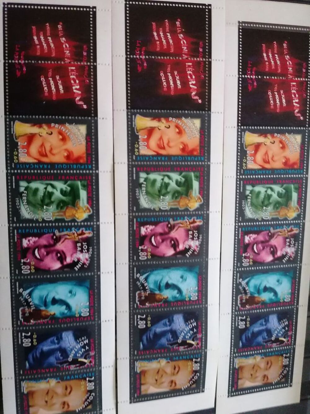 Collection de timbres. 