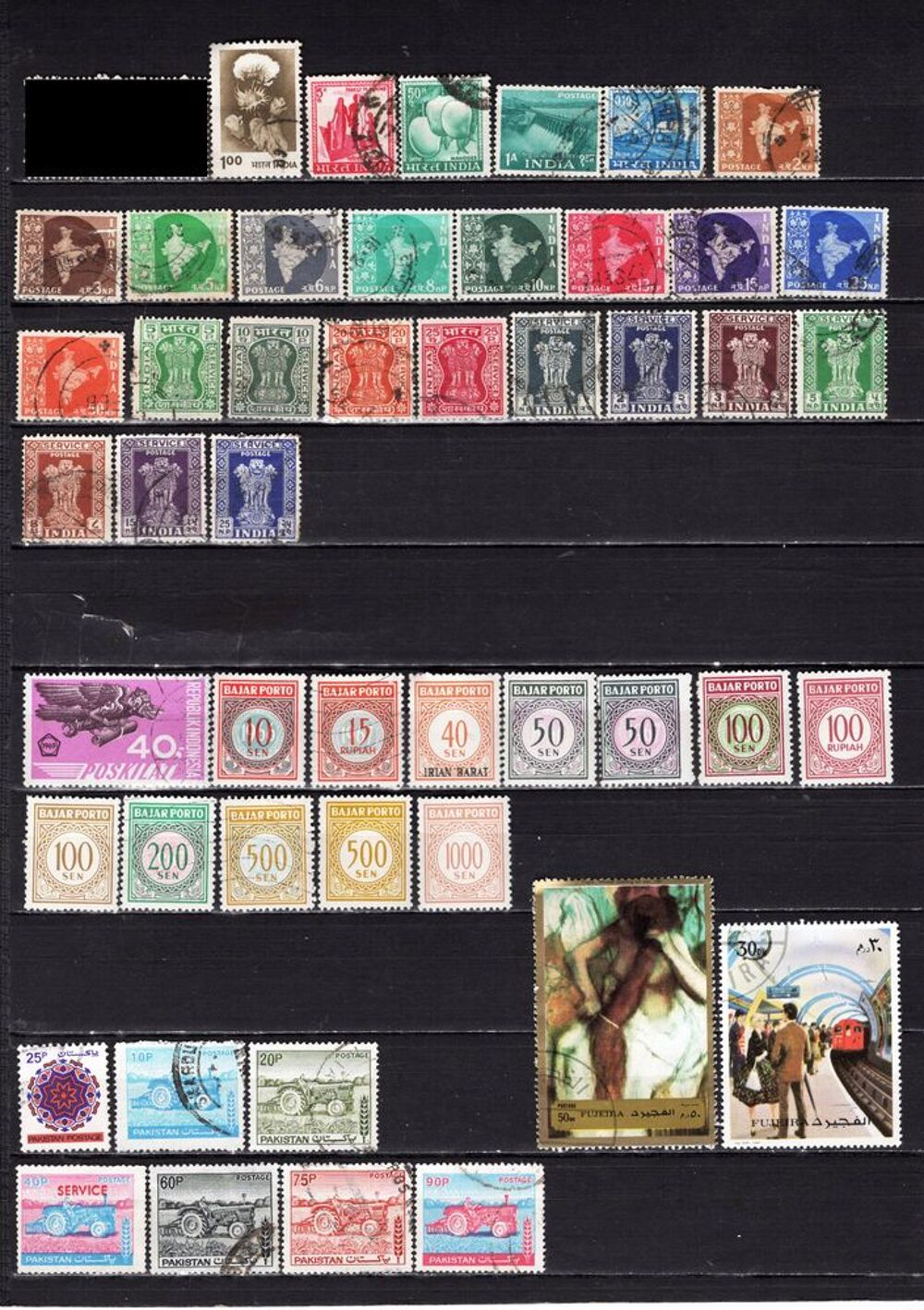 lot de 111 timbres d'ASIE 