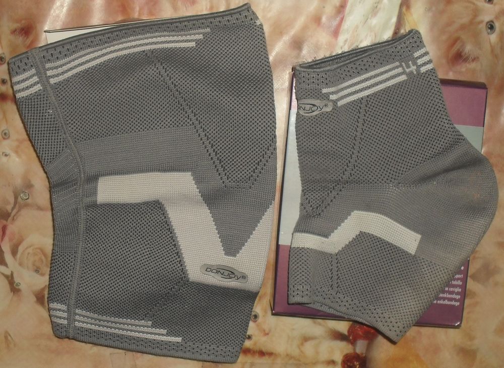 Lot de 3 genouill&egrave;res et 1 chevilli&egrave;re Donjoy Fortilax. Sports