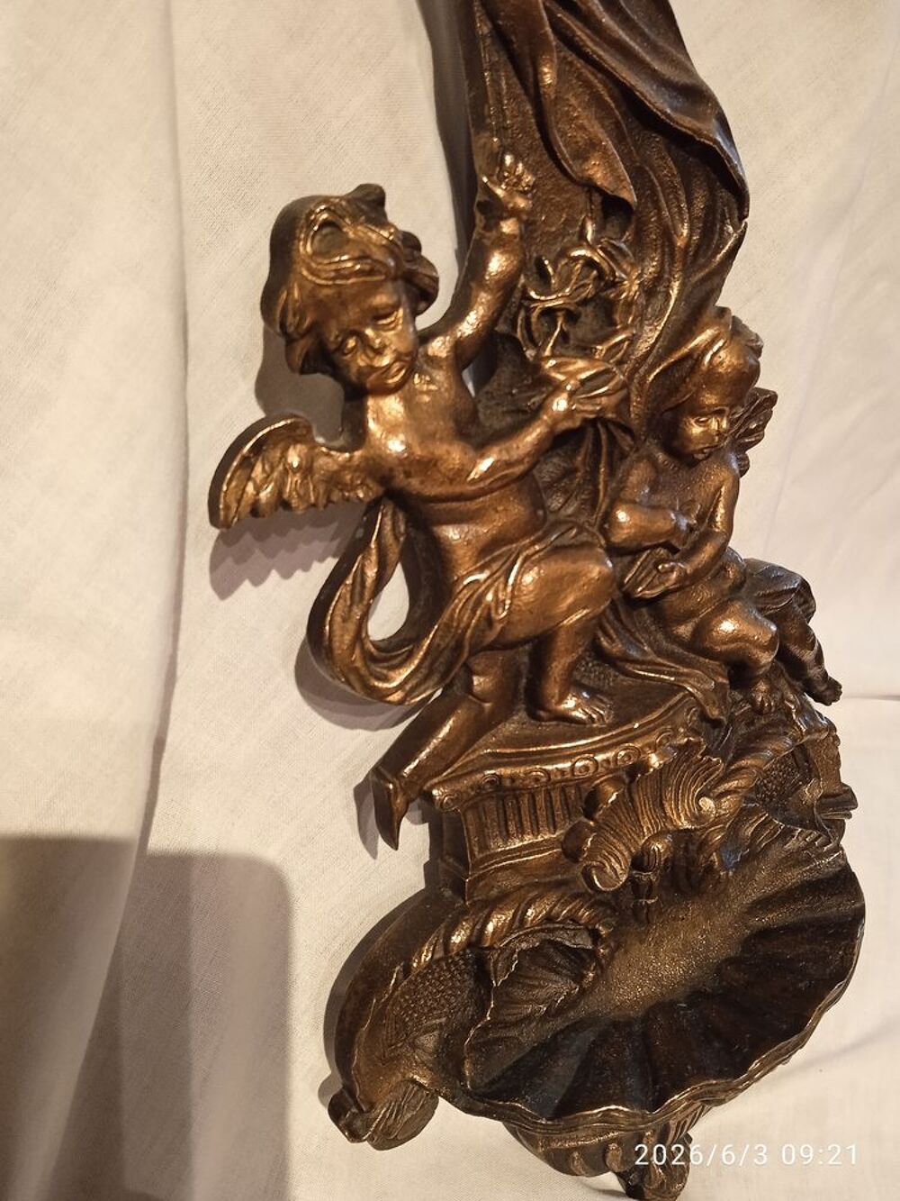 Tr&egrave;s BEAU ET GRAND B&eacute;nitier EN BRONZE ANCIEN &eacute;poque XIXe 