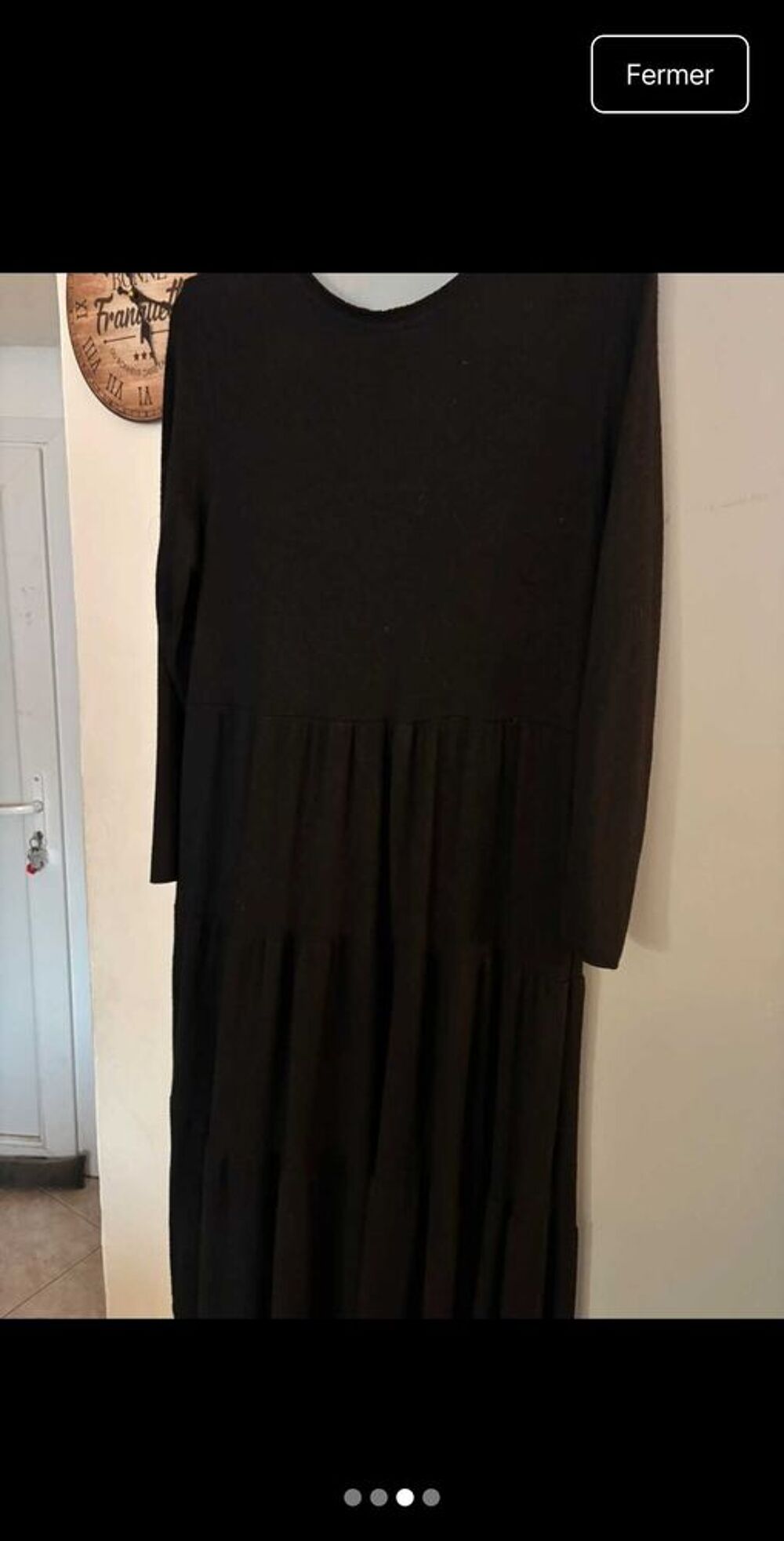 Robe chaude mi longue en laine m&eacute;lang&eacute;e Vêtements