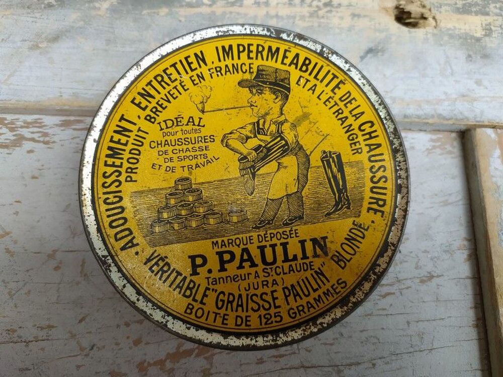 Ancienne Boite Publicitaire Cirage Paulin 125gr 