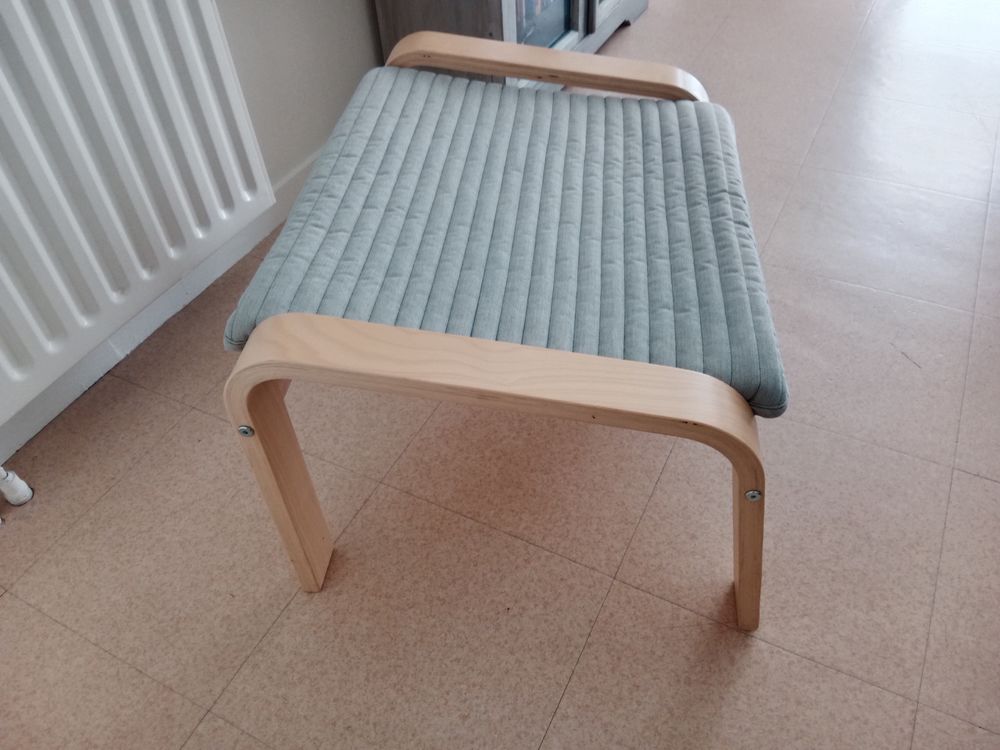 Repose pieds bois clair et tissu Meubles