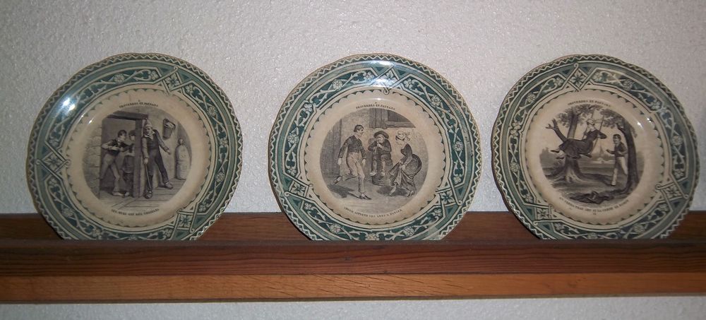 LOT DE 12 ASSIETTES PARLANTES CREIL et MONTEREAU - EXC ETAT Cuisine