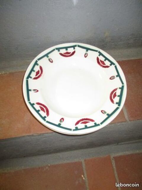 3 assiettes creuse faÏence de Badonviller 5 Mérignies (59)