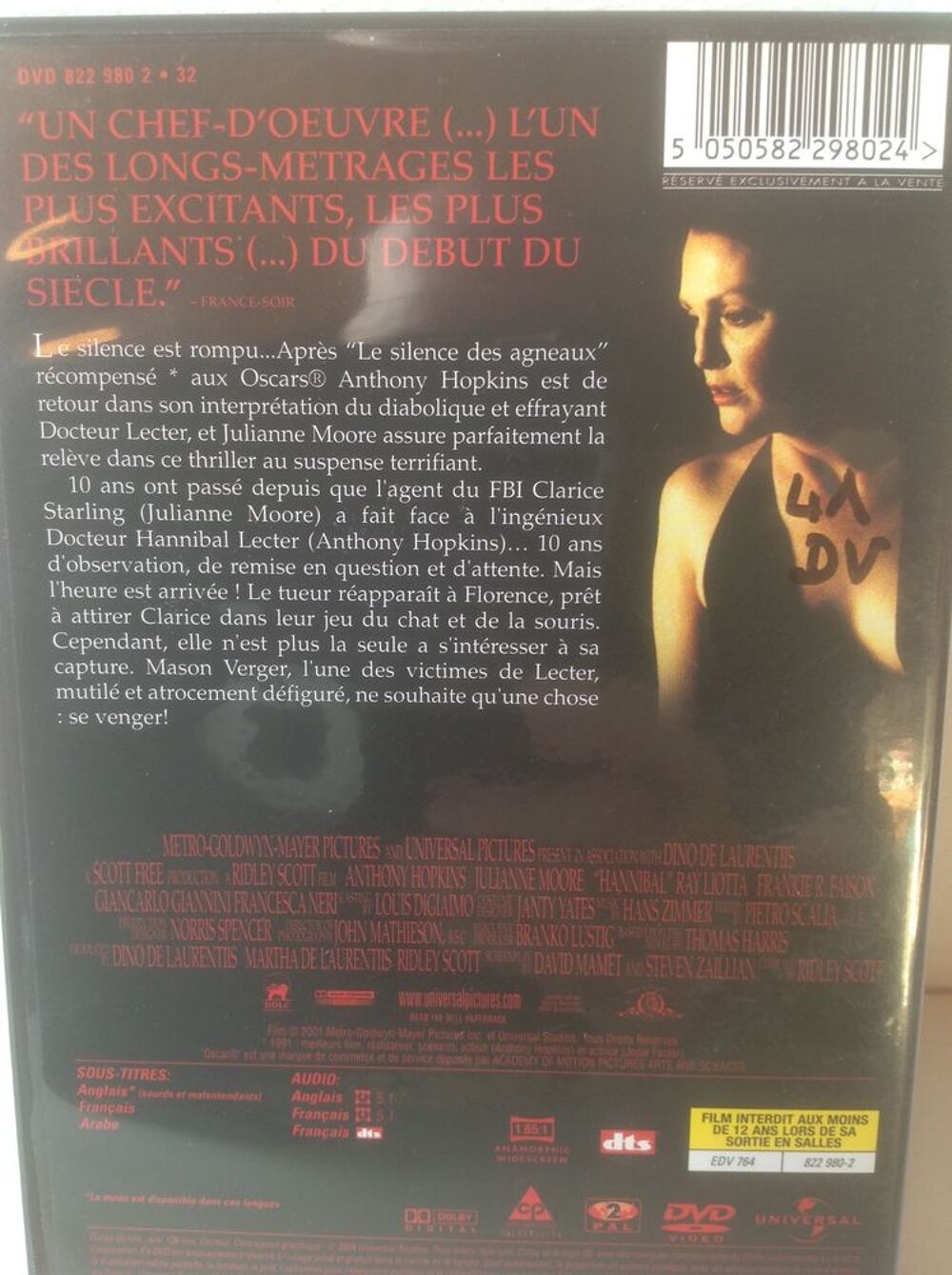 HANNIBAL DVD &Eacute;TAT NEUF Envoi Possible
DVD et blu-ray