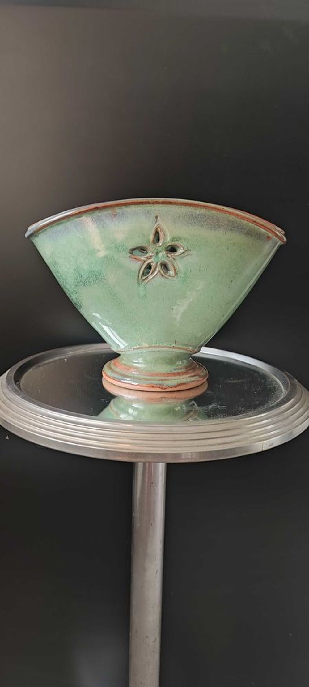 Vase jardini&egrave;re sign&eacute; Prud'homme atelier "Au Gr&eacute; du Vent" 