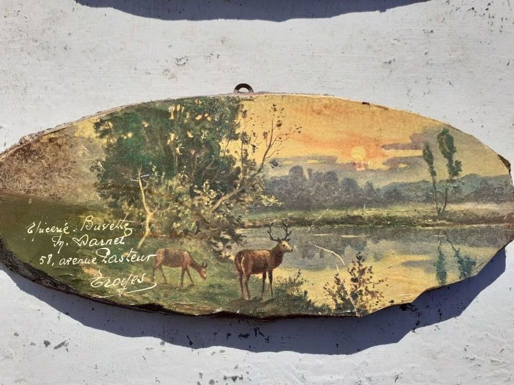 2 petites peintures sur bois.environs de Troyes.annees 30/40 Décoration