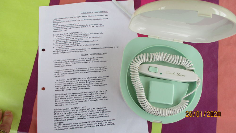 Epilateur Electrique CAROL'S SECRET. Electroménager