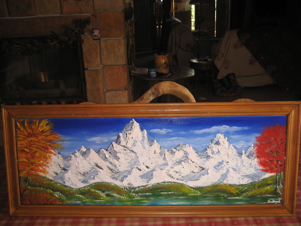 HUILE SUR TOILE "Automne au Canada " SIGNEE Décoration