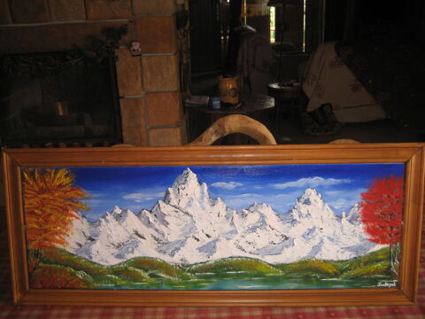 HUILE SUR TOILE  Automne au Canada   SIGNEE 150 Le Sauze-du-Lac (05)