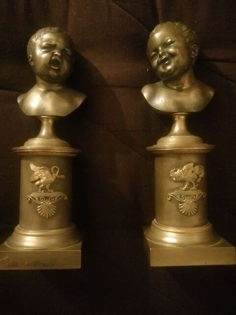paire de bustes en bronze anciens 350 Cannes (06)