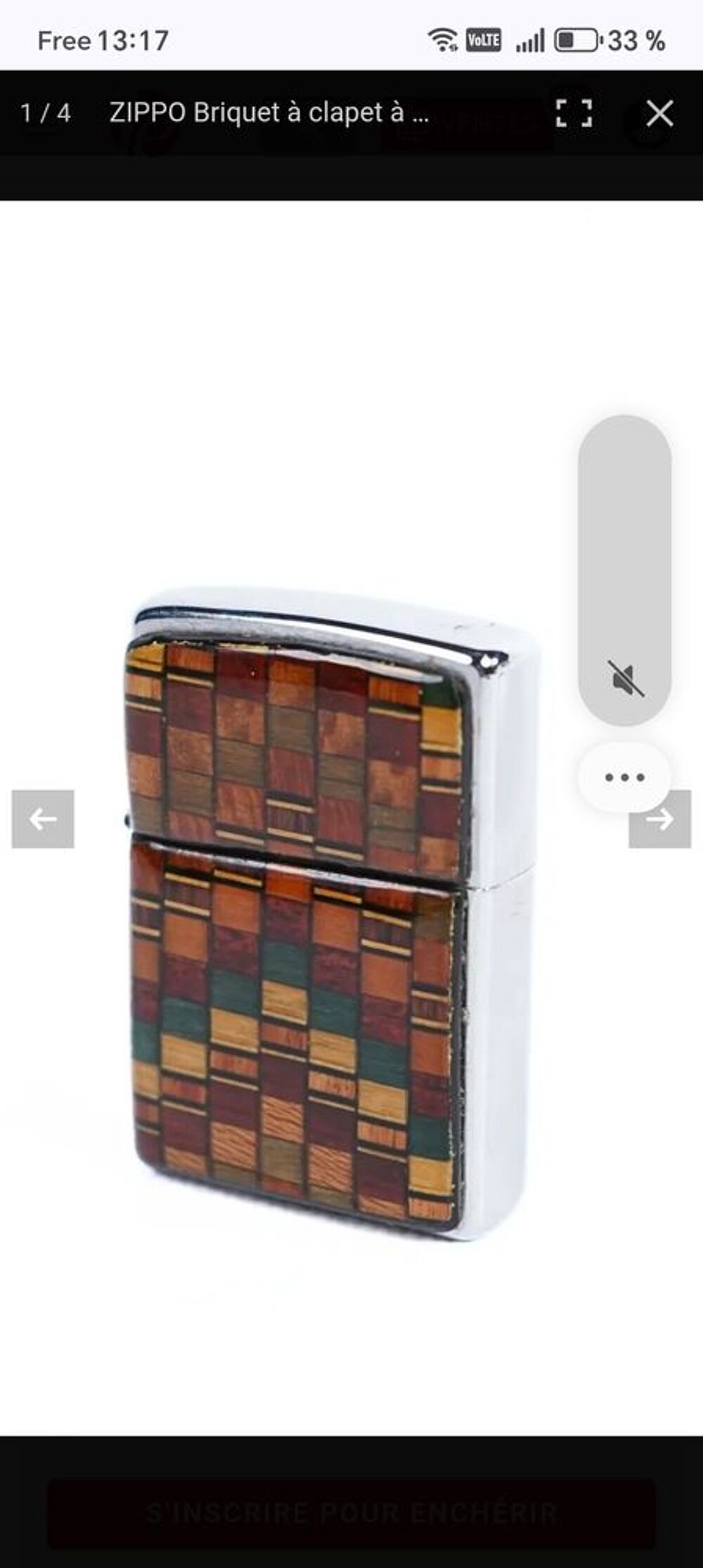 Zippo marqueterie sous r&eacute;sine 