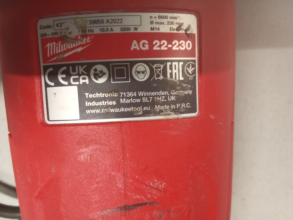 Meuleuse d'angle 230mm 2200 watt AG 22-230 DMS Milwaukee Bricolage