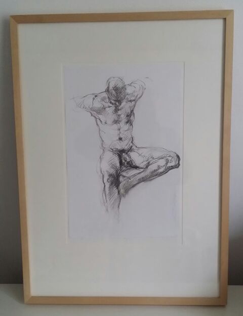 Dessin au fusain de Guy LE PERSE 1500 Paris 17 (75)