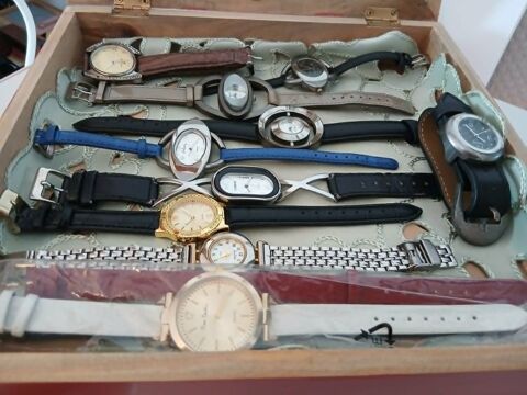   Lot dix montres + coffret bois vitré de valeur   N°1346 20 Beaune (21)