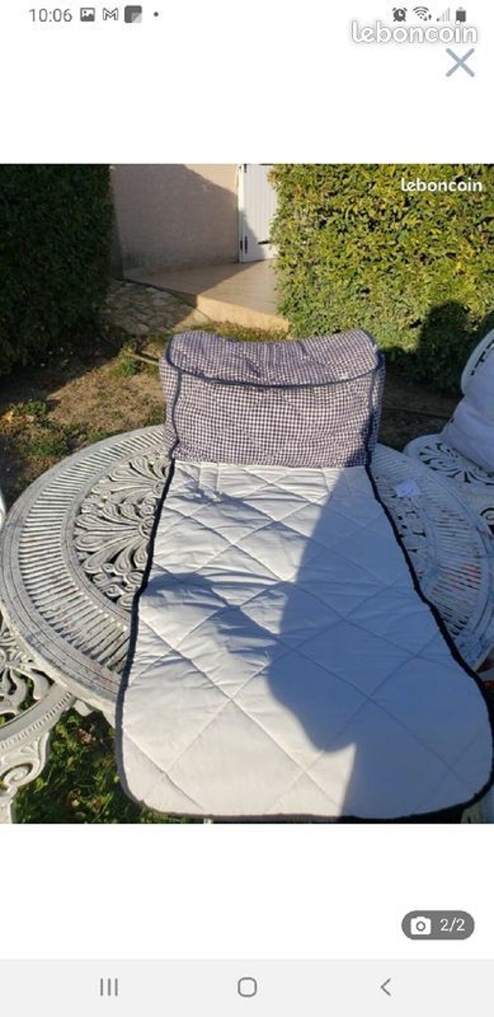 SAC A LANGER TISSU VICHY BLEU Puériculture
