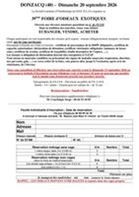   39ème Foire oiseaux exotiques et animaux de basse-cour 