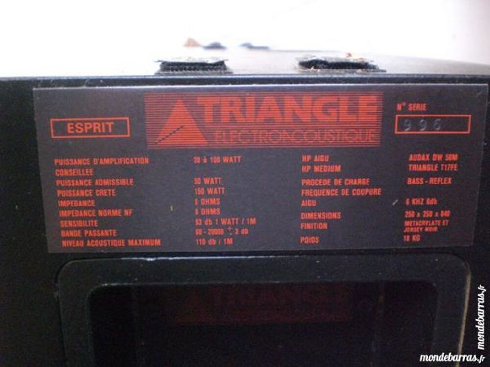 Enceintes triangle esprit occasion, Audio et hifi