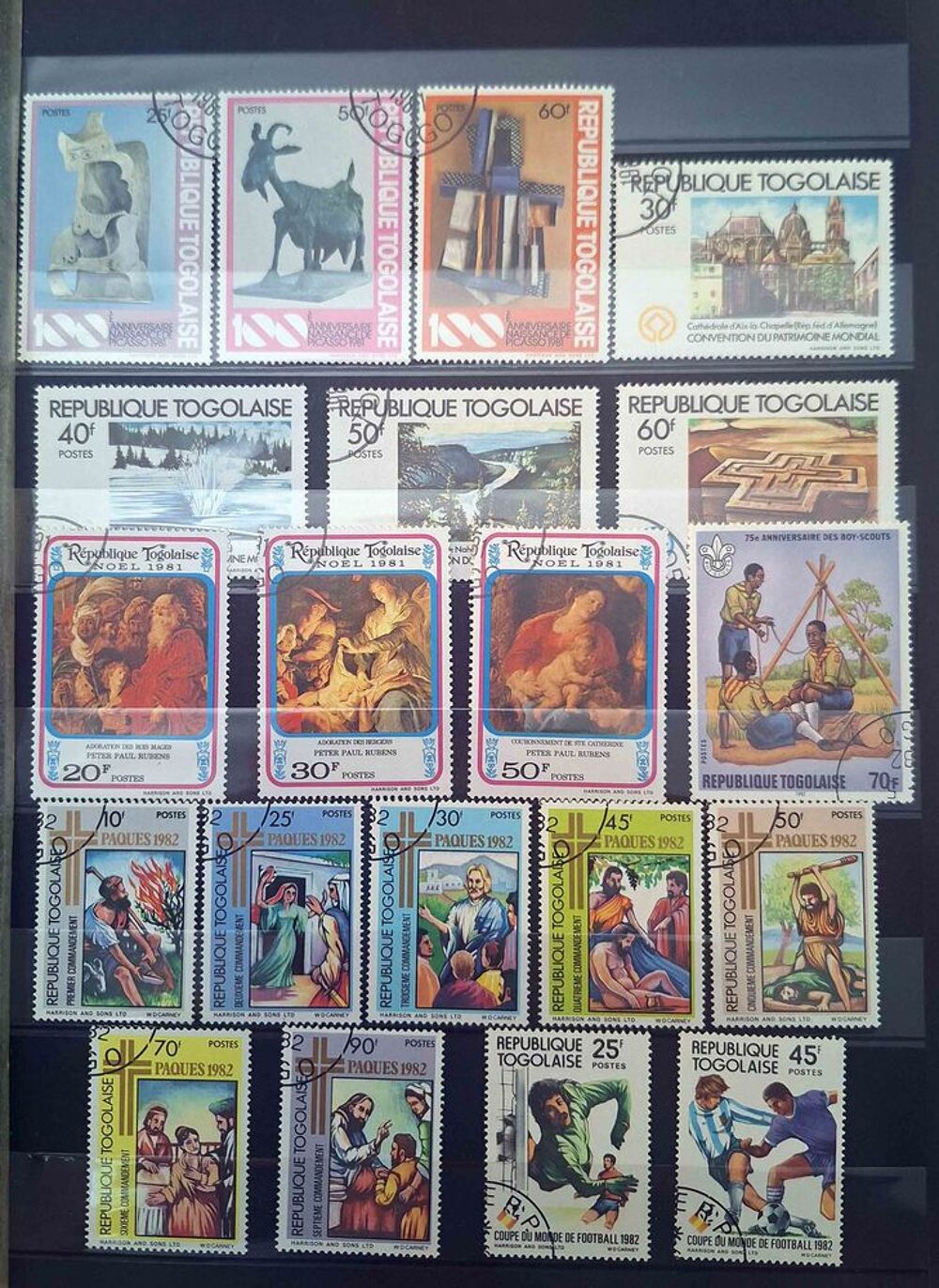 S&eacute;rie de timbres de collection du Togo 