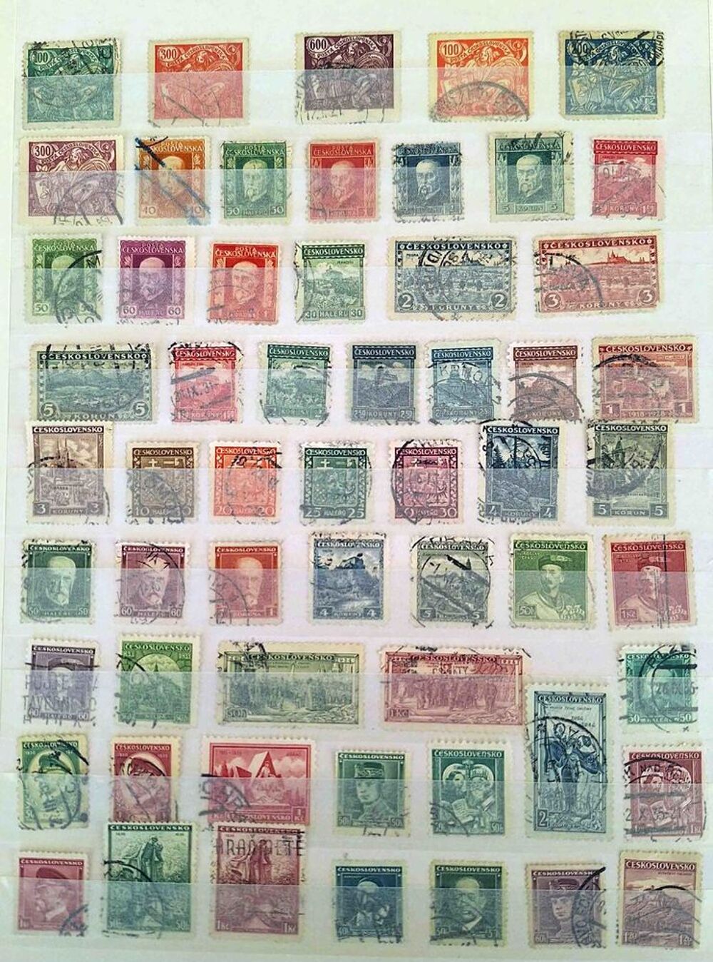S&eacute;rie de timbres de collection de Tch&eacute;coslovaquie 