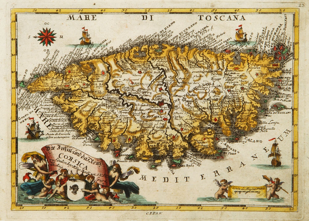 Reproduction de cartes anciennes de la Corse 