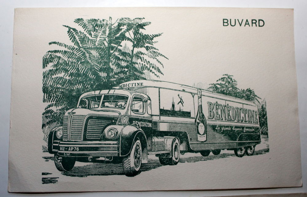 Buvard publicitaire France benedictine liqueur bistrot 