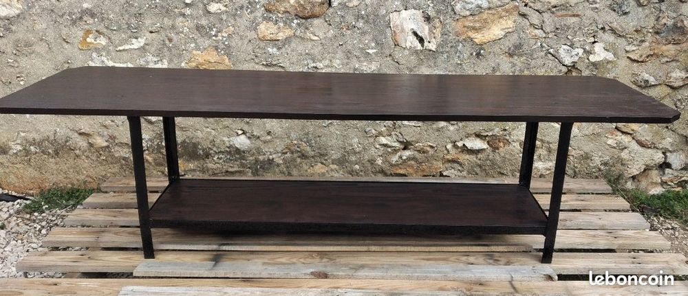 Banquette de jardin &eacute;l&eacute;gante en bois et m&eacute;tal Meubles