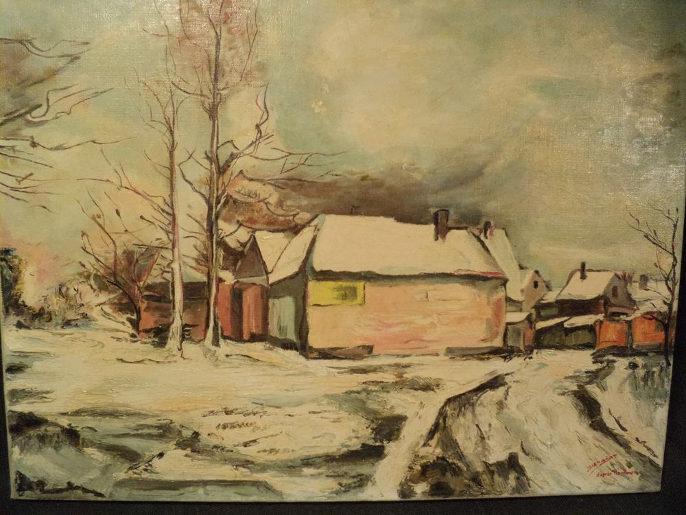 Tableau Paysage d'Hiver d'Apr&egrave;s Maurice de Vlaminck. Dcoration