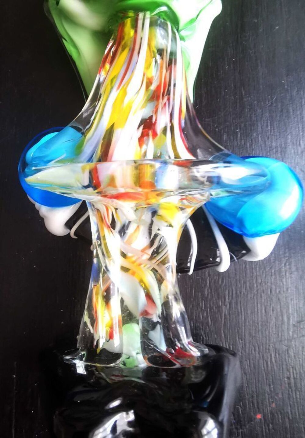 2 Clowns verrerie Murano (Venise) de 26 cm de haut Décoration