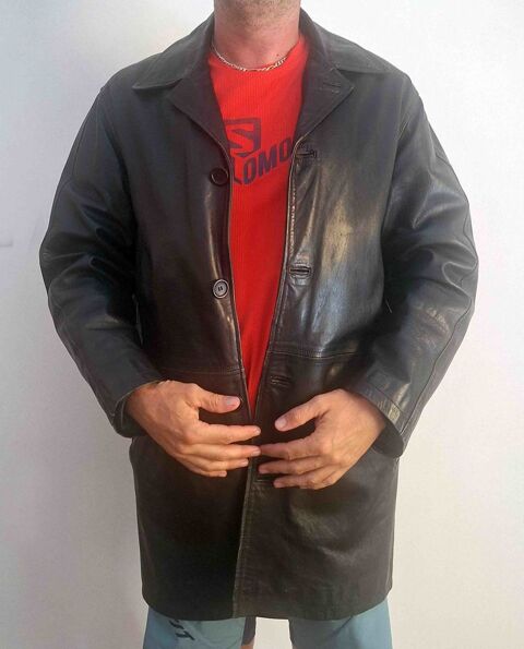 Veste cuir noir Gap (05)