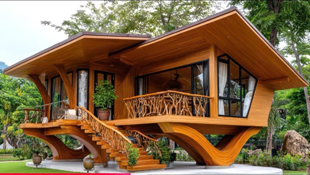 Chalet bois 100m2 Jardin