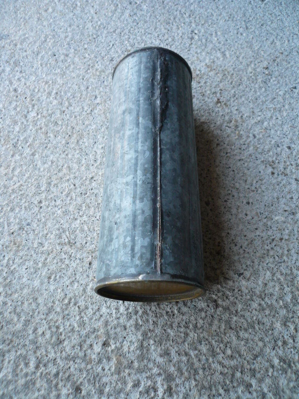 Ancienne gourde bouillotte en fer galvanis&eacute; Bricolage